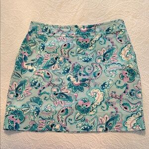 Talbots Paisley Pencil Skirt - Blue and Lavender